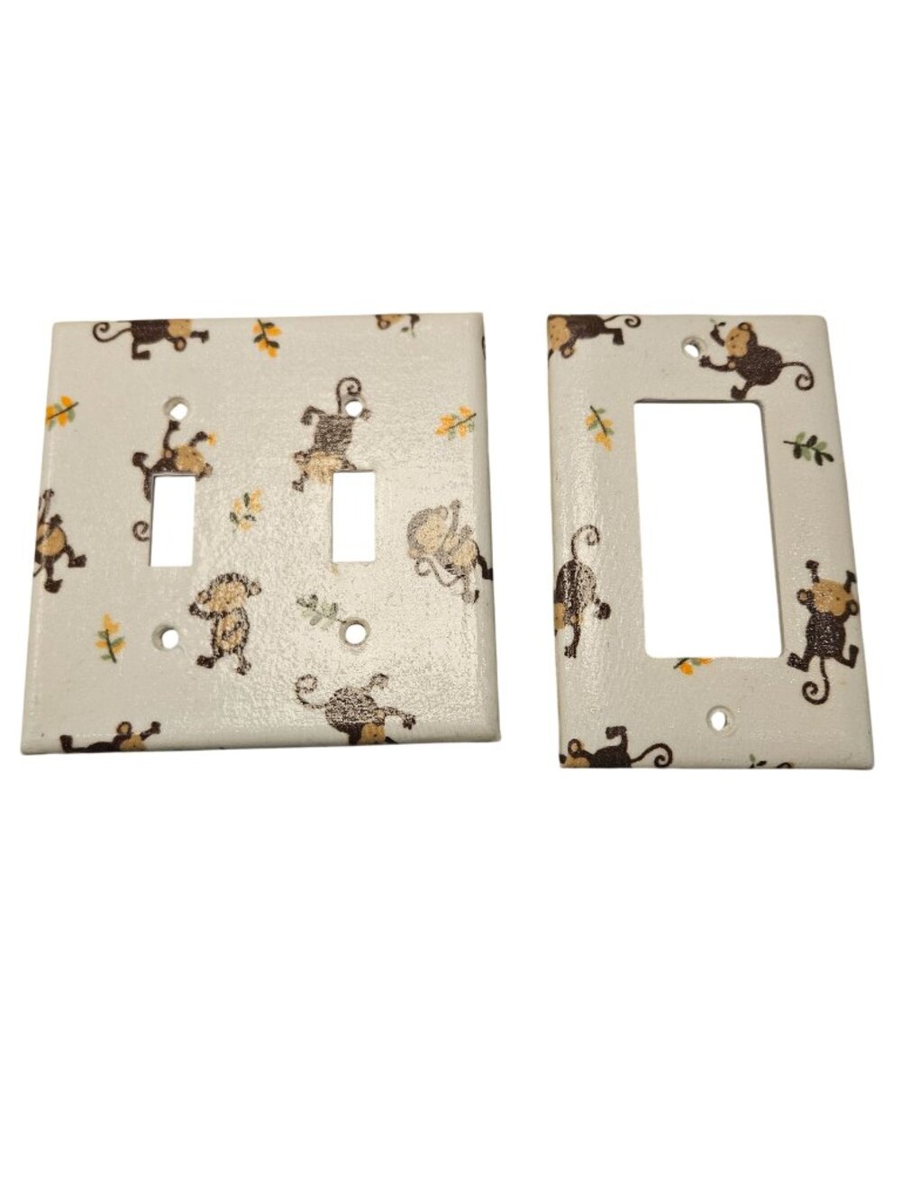 Monkey Theme Double Single Light Switch plastic Covers Jungle Decor Baby nursery